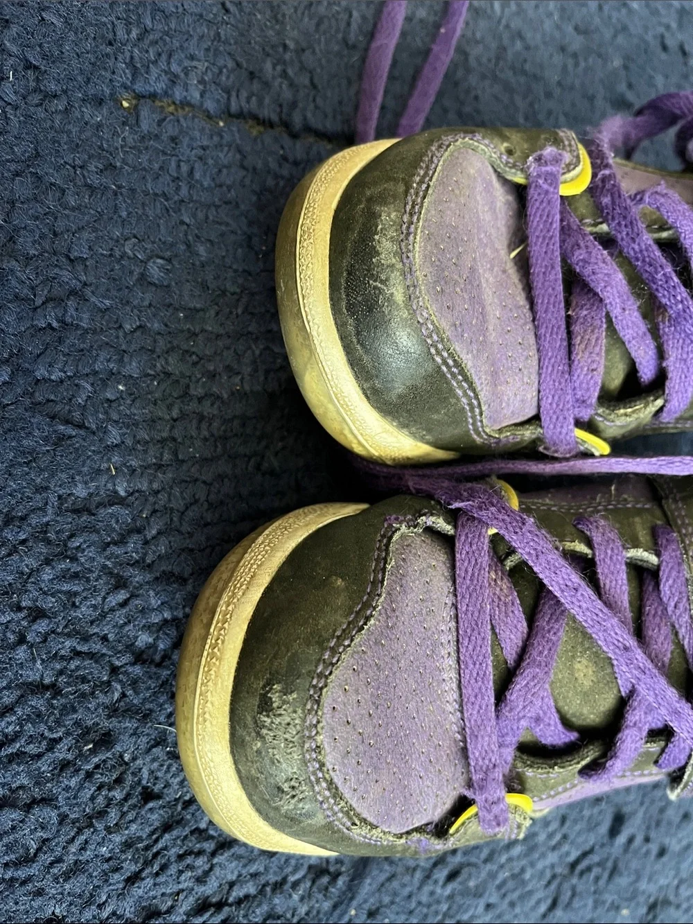 Jordan Kids High-Top Sneakers in Purple, Black & Orange
